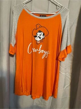 OSU Game Day Ruffled Sleeve Top Size XL